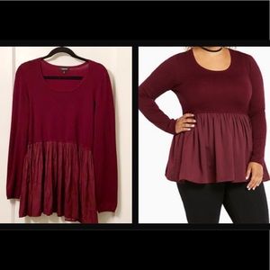 Torrid | Knit Babydoll Twofer Sweater